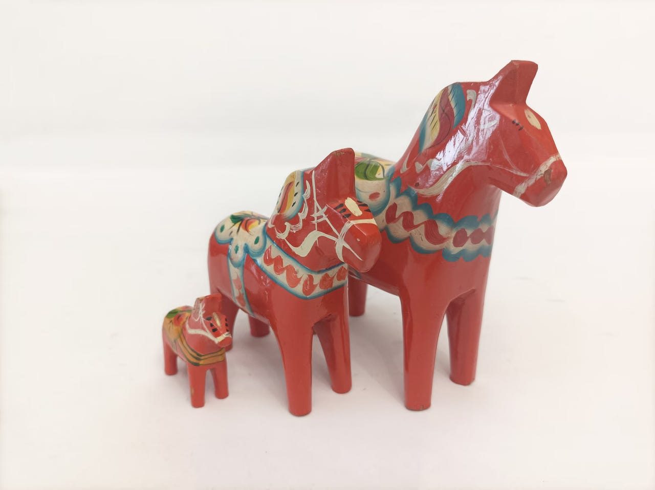 Dalahästar röd dekor 3-pack