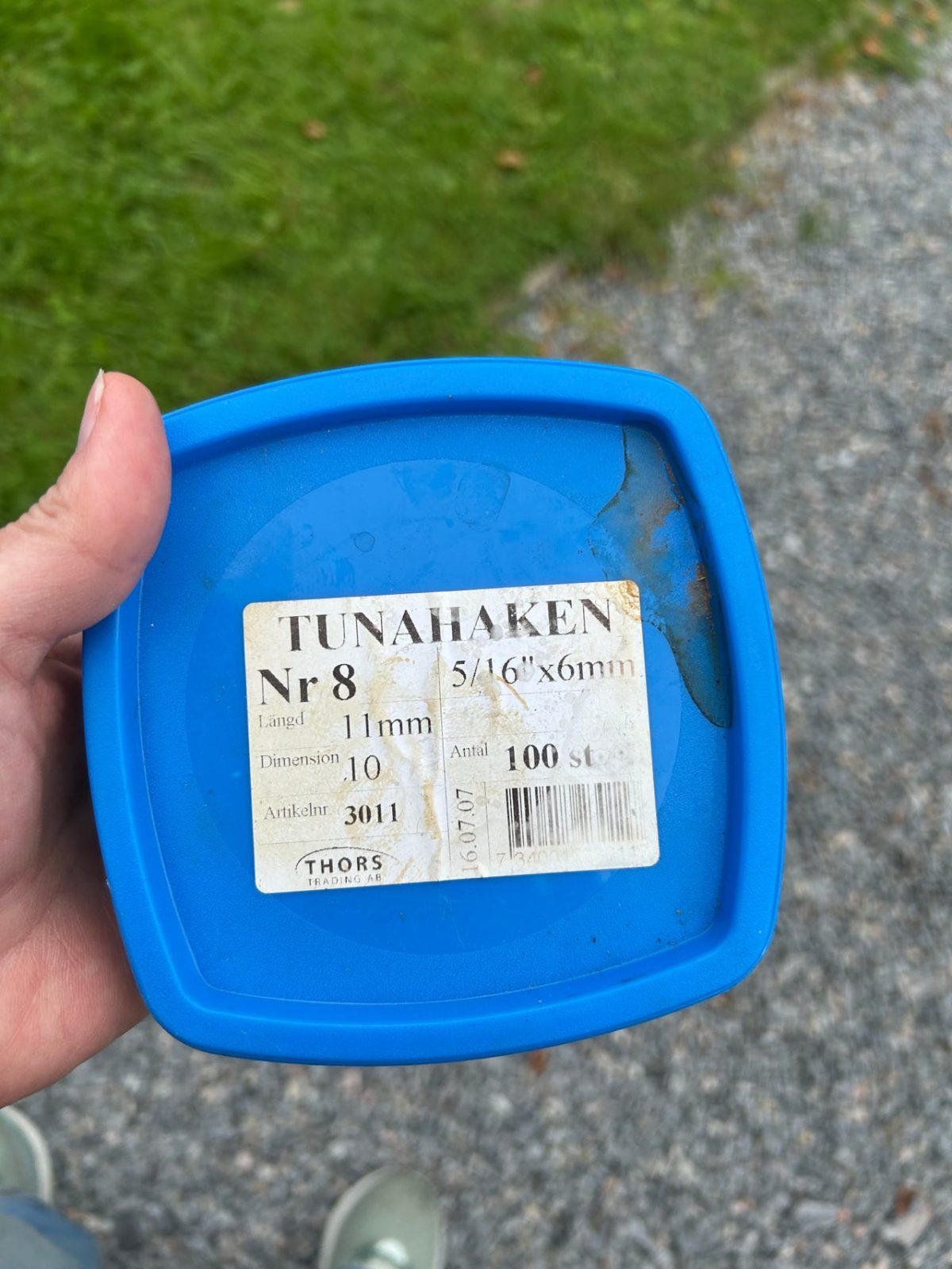 Tunahaken Nr 8 11 mm 5/16x6 mm broddar