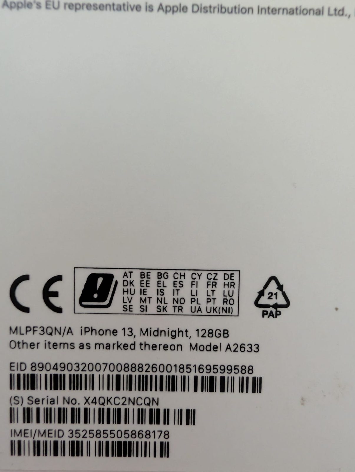Apple iPhone 13 mobil 128 GB Midnight
