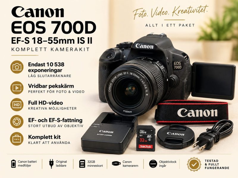 Canon EOS 700D + 18–55 IS II