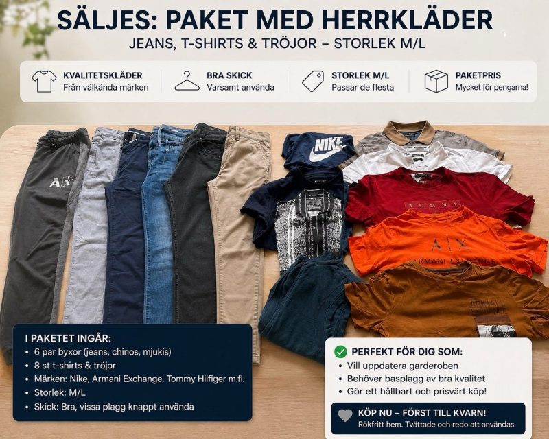 Märkeskläder till salu