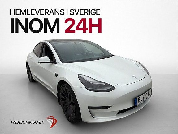 Tesla Model 3 Performance 513hk Autopilot Navi Kamera Läder