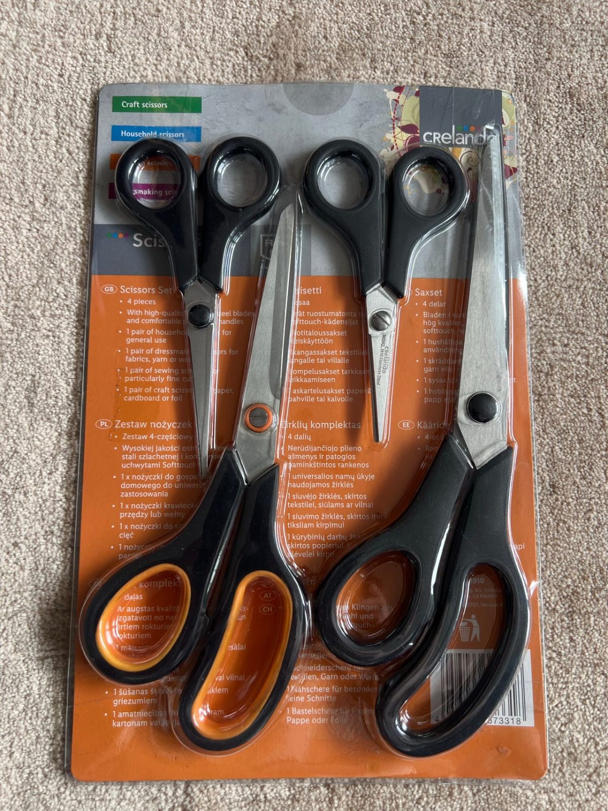 Crelando saxset 4-pack svart/orange