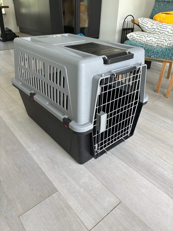 Transportbur för hund  grå/svart