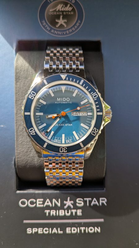 Mido Ocean Star Tribute blue