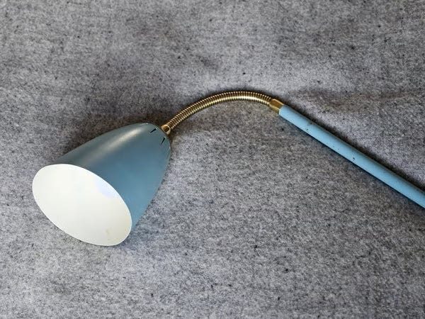 Bordslampa / kontorslampa, BJS, Skellefteå, ljusblå, retro