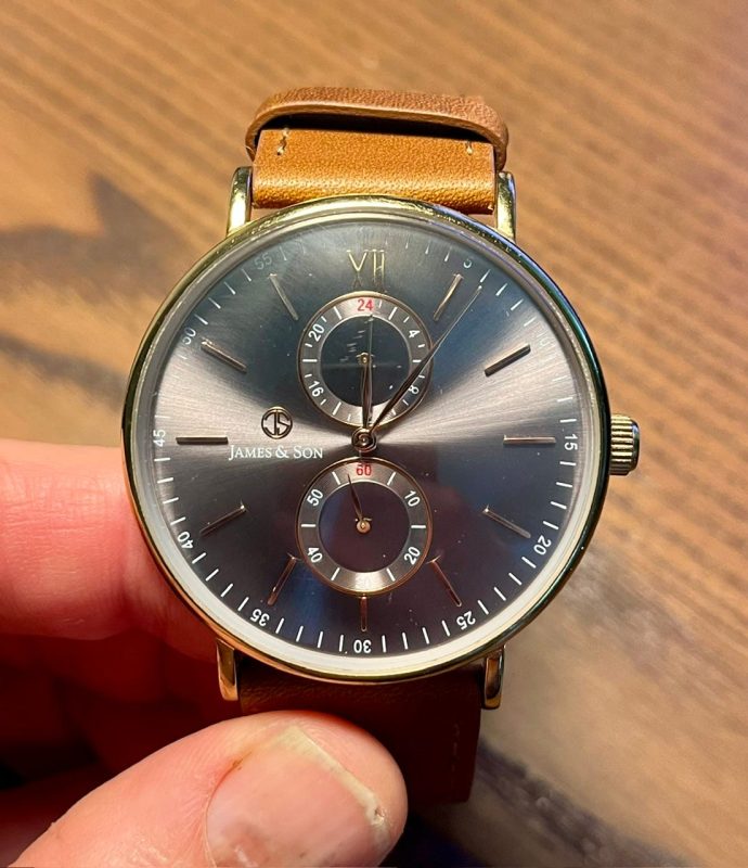 James & Son Oxford herrklocka TE-1215 med brun läderrem